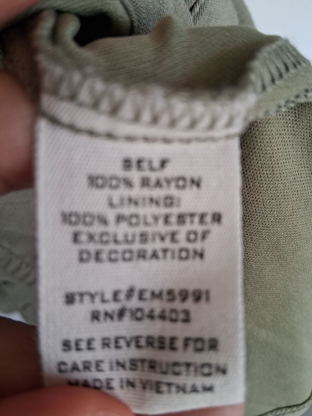 E&M Sage Green Swiss Dot Tiered Babydoll Dress Small Boho Cottagecore Rayon - Picture 4 of 8